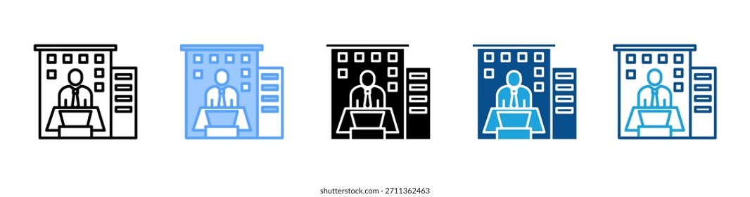 Conjunto de ícones do Office com várias coleções de estilos