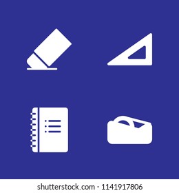 office icon set. notebook, set square and tape vector icon for graphic design and web