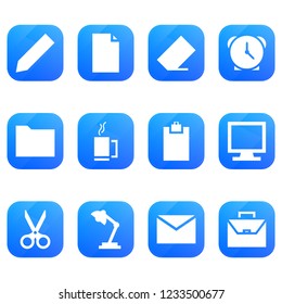 Office Icon Set on white background
