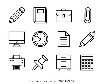 Office Icon Set Outline Style