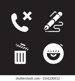 office icon set. With trash, discman and phone call  vector icons for graphic design and web