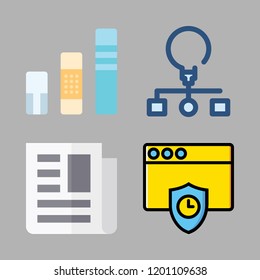 office icon set. vector set about newspaper, graphic, browser and workflow icons set.