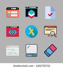 office icon set. vector set about school material, browser, office material and computer icons set.