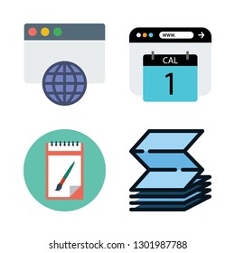 office icon set. vector set about browser, notes and office material icons set.