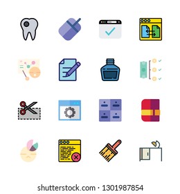 office icon set. vector set about coupon, desk, software and graphic tool icons set.