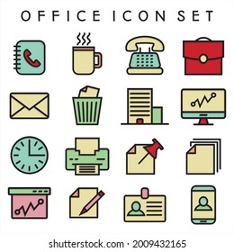 office icon set vector  for business company