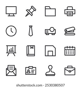 Conjunto de iconos de Office Ilustración vectorial