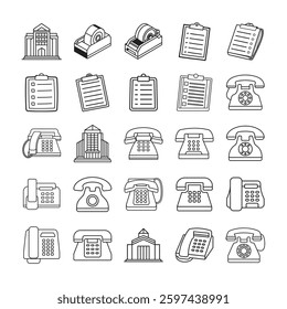 Office icon set vector illustration