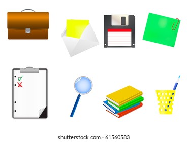Office icon set. Vector Illustration.