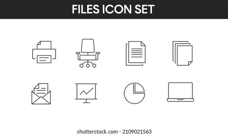 Office Icon Set. Vector isolated editable set of illustrations