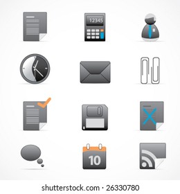 Office icon set. Vector. White version of this icons in my portfolio.