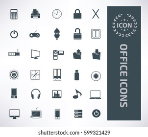 Office icon set,clean vector