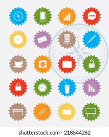 Office icon set,colour version,clean vector