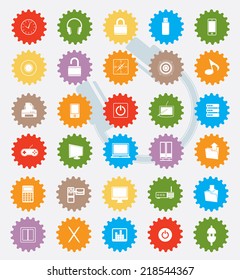 Office icon set,colour version,clean vector