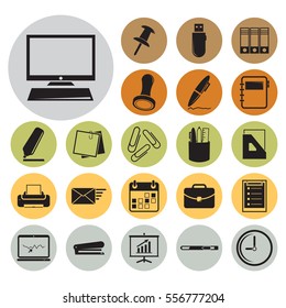 Office icon set.Vector illustration
