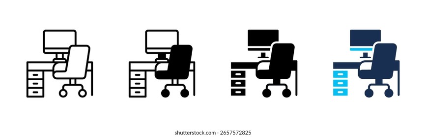 Coleção de vários estilos da folha de ícones do Office
