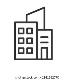 office icon with simple black line use for website asset 