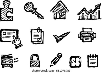 Office Icon Sketch Set