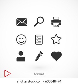 office icon, stock vector illustration flat design style