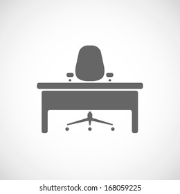 Office icon, table and chair