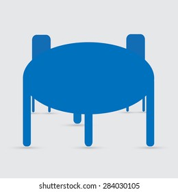 Office icon, table and chair
