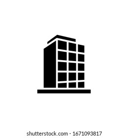 Office icon vector in black solid flat design icon isolated on white background