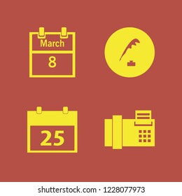 office icon. office vector icons set fax, march calendar, pen ink and calendar