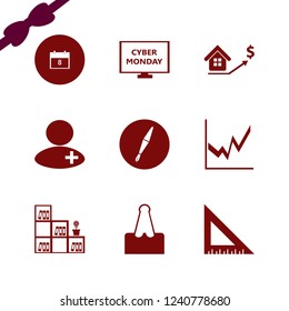 office icon. office vector icons set fountain pen, ruler, cyber monday computer and paper clip
