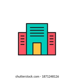 Bürosymbol, Vektorgrafik. Konstruktionssymbol mit Umrisslinie