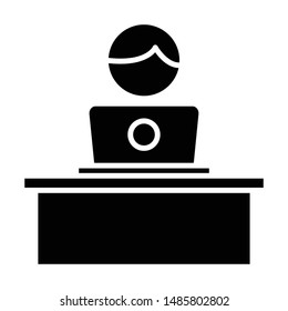 Office Icon, Vector Illustration, Business Glyph