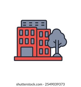 office icon. vector.Editable stroke.linear style sign for use web design,logo.Symbol illustration.