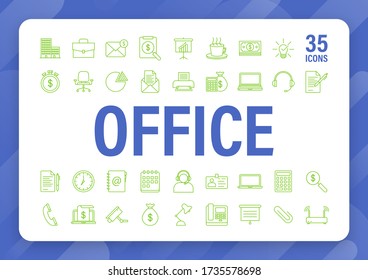 Office icon. Web icon set. Office, great design for any purposes. Vector stock illustration.