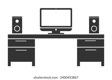 office icon. Workplace set background vector ilustration.