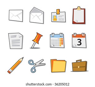 Office Icons Fresh Collection - Set 1 Professional Office icon collection for websites, applications or presentations.