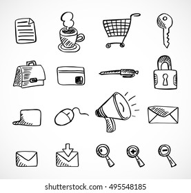 Office icons, internet icons, vector set