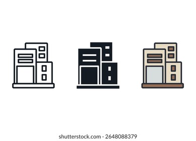 office icons isolated on White Background. Flat style design

