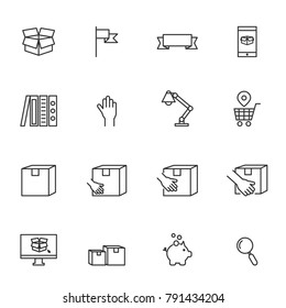 office icons line business vector