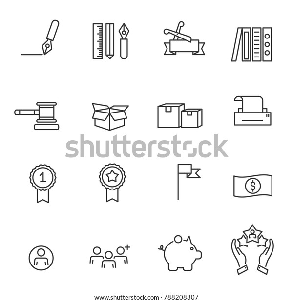 Office Icons Line Vector\
Illustration