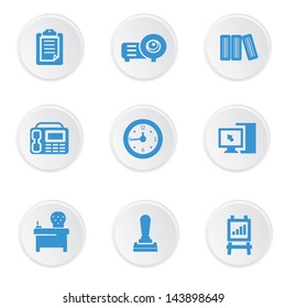 Office icons on white background,vector