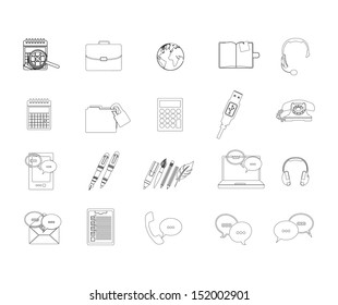 office icons over white background vector illustration 