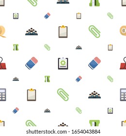 office icons pattern seamless. Included editable flat Clipboard, project, Sharpener, employee, Eraser, Paperclip, Binder clip, Calculator icons. office icons for web and mobile.