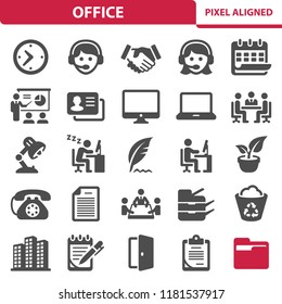 Office Icons. Professional, pixel perfect icons, EPS 10 format.
