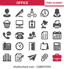 Office Icons. Professional, pixel perfect icons, EPS 10 format.