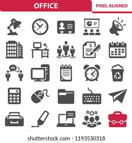 Office Icons. Professional, pixel perfect icons, EPS 10 format.