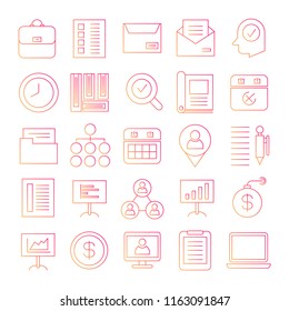 office icons, red line design