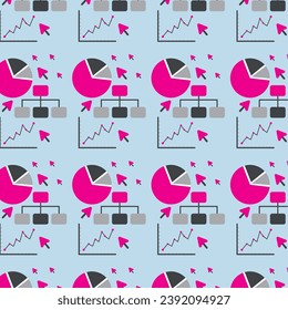 Office icons seamless pattern background Vector illustration