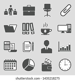 Office Icons. Set 2. Sticker Design. Vector Illustration.