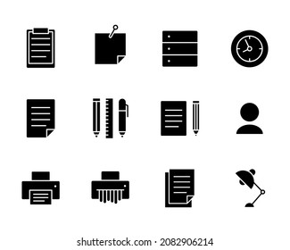 Office Icons Set Black Style Stock Vector (Royalty Free) 2082906214 ...