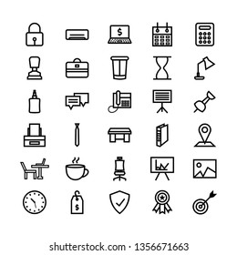 Office Icons Set - Business office sign set - Vector