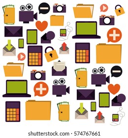 Office icons set icon vector illustration graphic design
